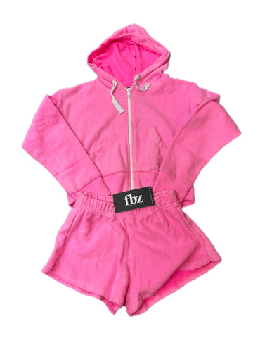 Flowers By Zoe Neon Pink Fleece Shorts Or Hoodie