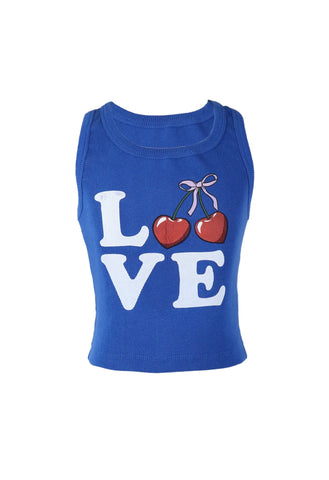 Flowers By Zoe  Royal Love Cherry Rib Tank Or Shorts