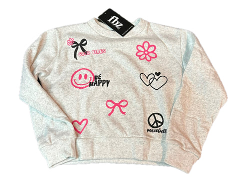 Flowers By Zoe Light Gray Sweatshirt Or Sweatpants