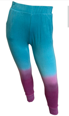 Erge Designs Long Sleeve Ombré Zip Hoody Or Pant jade and lavender