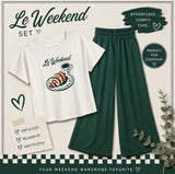 Flowers By Zoe Weekend T-Shirt Or Green French Terry Pant