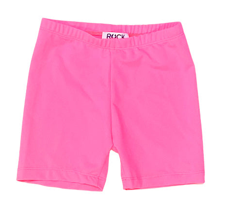 Rock Candy Neon Pink Wet Look Biker Shorts