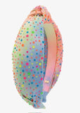 Bari Lynn Tie Dye Jeweled Tulle Knot Headband