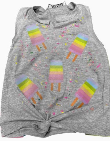 Rock Candy Confetti Ice Pop Knot Tank