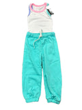 Flowers By Zoe Zip Up Cropped Aqua Hoodie Or Sweatpants