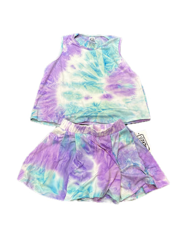 Erge Tie Dyed Mint Purple Skort Or Mint Purple Tank or Pigment Washed Aqua Tank