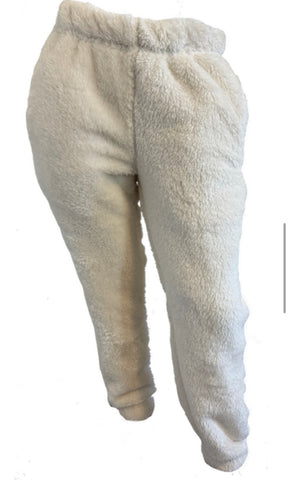 Erge Long Sleeve Fuzzy Ivory Zip Hoody Or Fuzzy Sweatpant