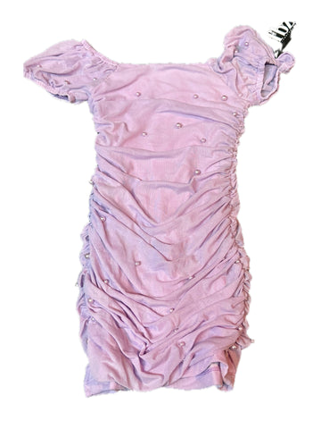 Flowers By Zoe Lavender Pearl Flower Net Dress