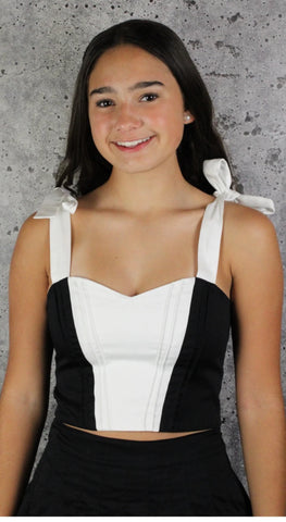 If So Clothing Black And White Two Toned Crop Top