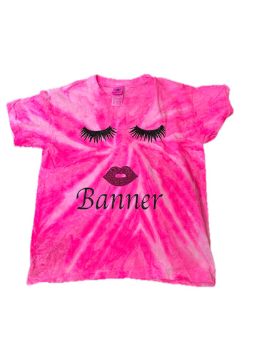 Custom Camp Lashes On Pink  Tie Dye Shirt Full Length