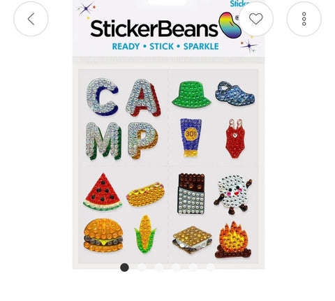 Summer 365 Set of 16 rhinestone Stickerbeans