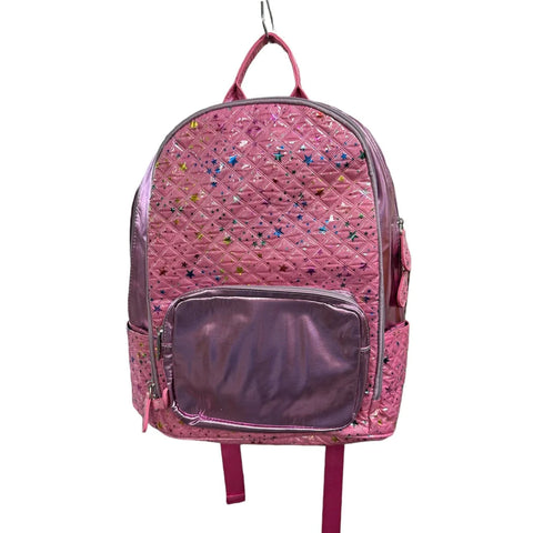Bari Lynn Metallic Stars Pink Backpack