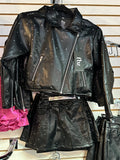 Flowers By Zoe Pleather Skirt Or Jacket with Rhinestones