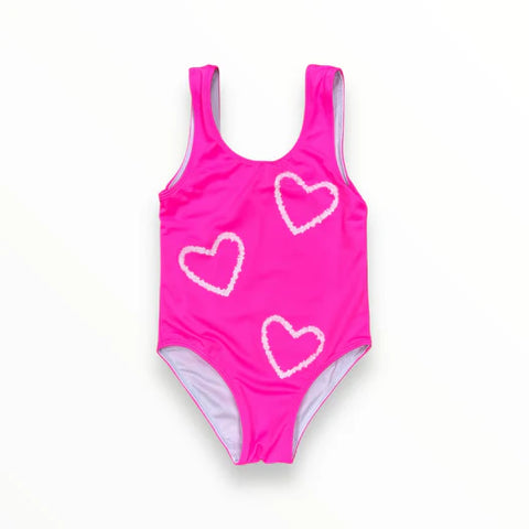 Flowers By Zoe Neon Pink Bathing Suit