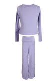 Flowers By Zoe Long Sleeve Lavender Hacci Top Or Pant