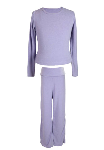 Flowers By Zoe Long Sleeve Lavender Hacci Top Or Pant