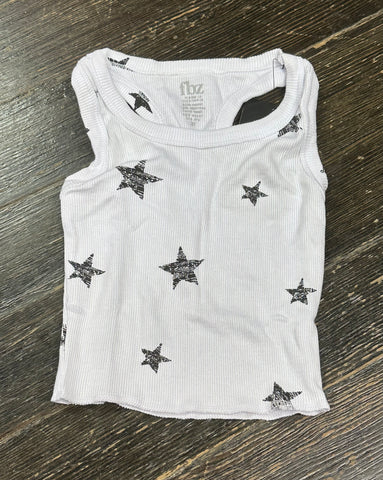 Flowers By Zoe Distressed Star Ribbed Tank