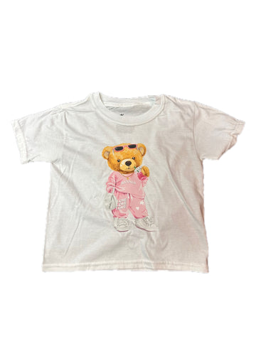 Custom Camp Bear With Drink On White Shirt Full Length (No Crop)