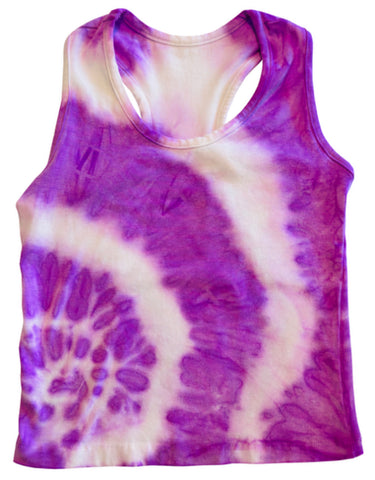 Erge Tie Dyed Tank Or Skort White & Purple