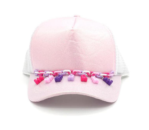 Bari Lynn Crystallized Emoji Trucker Hat With Gummy Bear Link