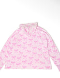 Omg Fleece Oversized Bow Printed Hoodie