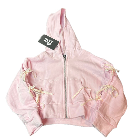 Flowers By Zoe Light Pink Shorts With Side Bows or Zip Up Jacket with Bows Down The Arms