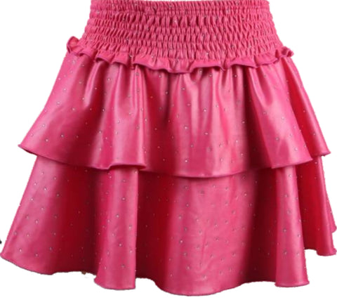 Flowers By Zoe Pink Studed Pleather Skirt