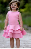 Dolls And Divas Tucker 1 Pink 3 Tier Skirt Scuba Dress