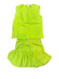 Erge Designs Pigment Washed Neon Lime Tank And Skort