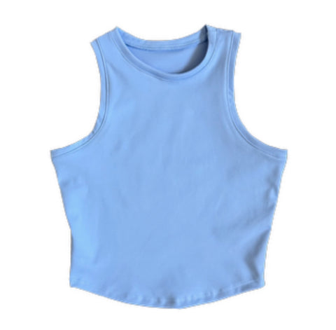 Erge Designs Alo Inspired Yoga Muscle Tank Or Yoga Tennis Skort Sky Blue