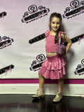 Flowers By Zoe Pink Glitter Metallic  Skirt Or Smock Top