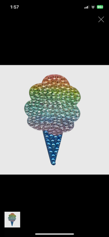 Rainbow Cotton Candy Stickerbean