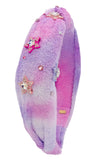 Bari Lynn Tie Dye Terry Charm Knot Headband