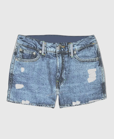 Tractr Jeans Girls- Weekender Short With Destruction - White or Indigo