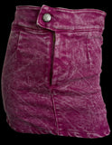 Erge Magenta Denim Skort And Ruffle Tank Set