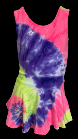 Erge Tie Dyed Skort Romper Fireworks