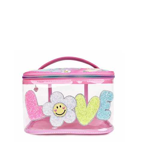 Omg Accessories Clear Daisy Glam Bag