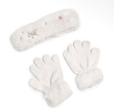 Omg Rhinestone Bow Headband And Gloves Winter Glam Set