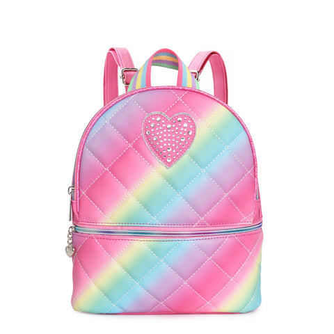 Omg Accessories Heart Ombre Quilted Mini Backpack