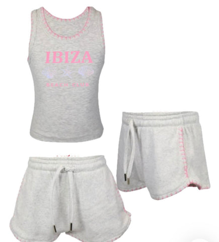 Flowers By Zoe Grey Tank With Ibiza And Stitch Or Grey Shorts With Stitch