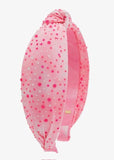 Bari Lynn Tie Dye Jeweled Tulle Knot Headband