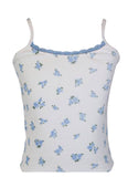 Flowers By Zoe  Blue Lace Trim Floral Zip Up Hoodie  Cami Or Shorts