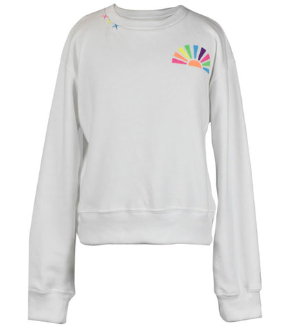 Flowers By Zoe White Sun Multicolor Shorts Or Sweatshirt