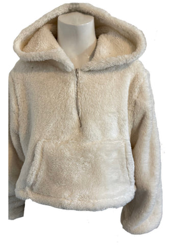 Erge Long Sleeve Fuzzy Ivory Zip Hoody Or Fuzzy Sweatpant