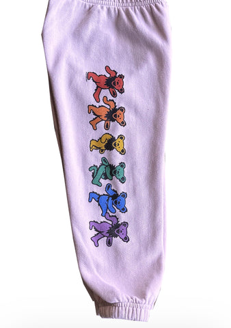 Rowdy Sprout Greatful Dead Rainbow  Bears Crewneck Sweatshirt Or Sweatpants Preppy Pink