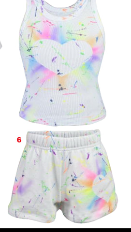 Flowers By Zoe Heart Splatter Tank and Short Set Infants