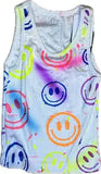Flowers By Zoe Air Brush Neon Smiley Splatter Mesh Short/Tank/Top Or Jacket