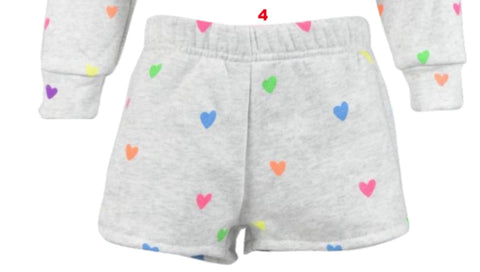 Flowers by Zoe Misty Mini Heart Crop Zip Up Jacket Or Shorts
