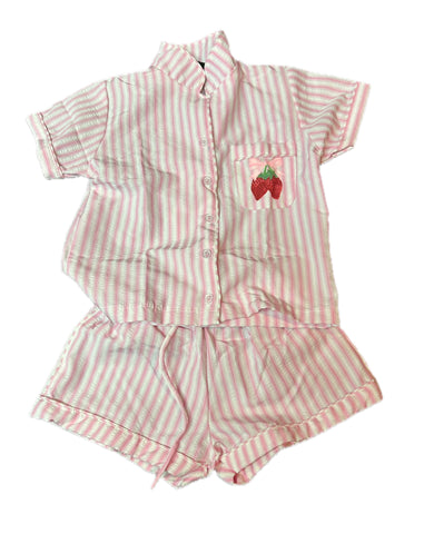Flowers By Zoe Pink Stripe Strawberry Short pajamas