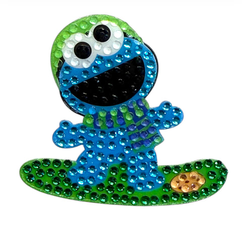 Snowboarding Cookie Monster Stickerbean